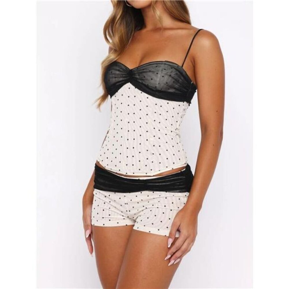 Polka Dot Mesh Cami & Shorts Set - Picture 7 of 10